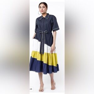 Lovebirds Midnight blue color block dress size M new